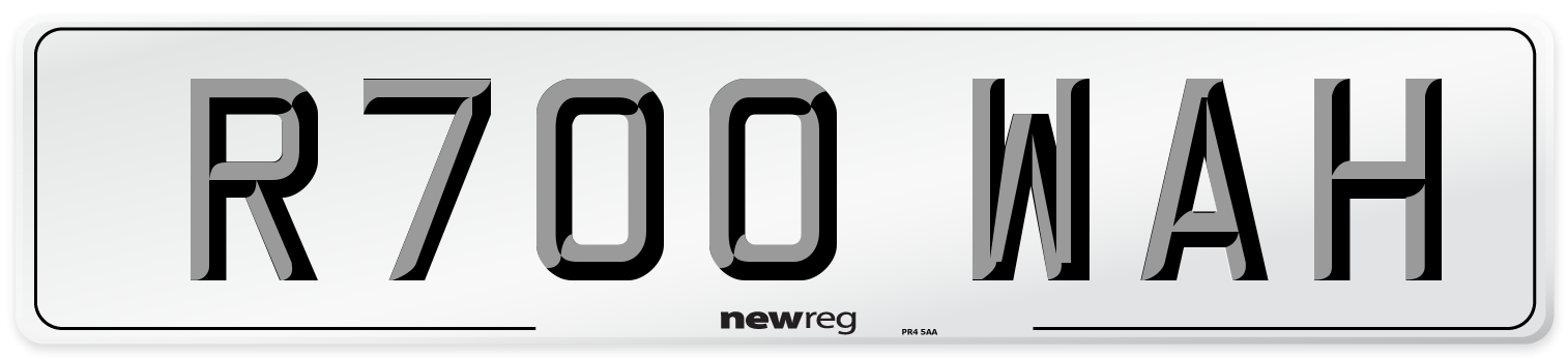 R700 WAH Number Plate from New Reg